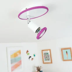 Plafonnier Cabri LED Chrome, Lila, Blanc, 1 lumière