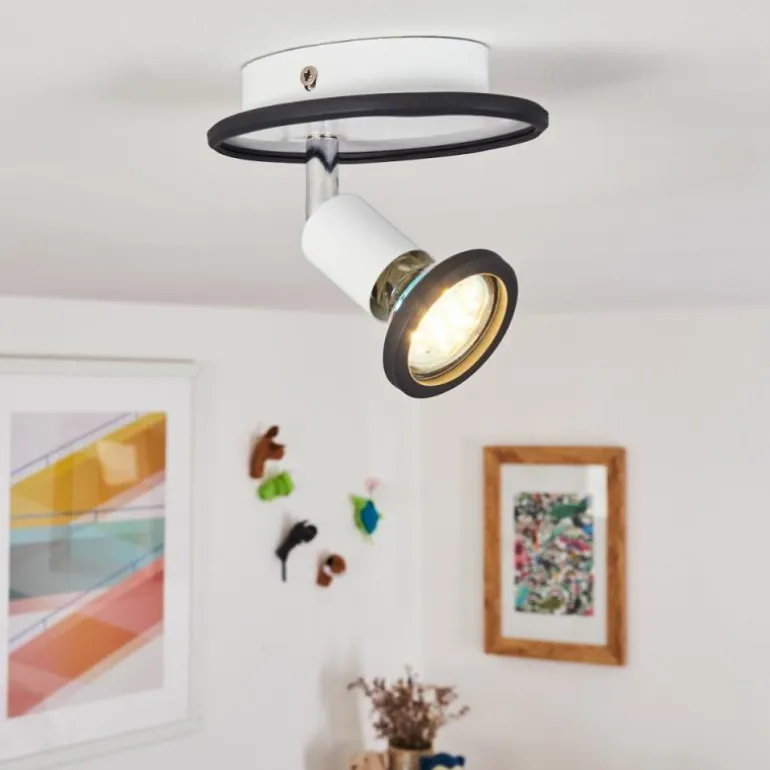 Plafonnier Cabri LED Chrome, Noir, Blanc, 1 lumière
