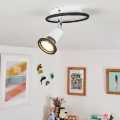 Plafonnier Cabri LED Chrome, Noir, Blanc, 1 lumière