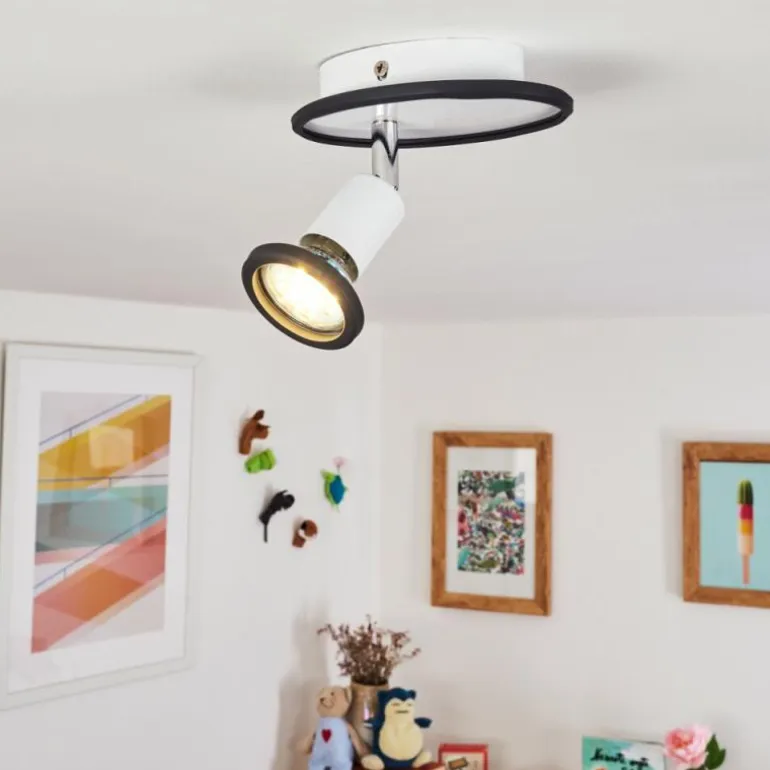 Plafonnier Cabri LED Chrome, Noir, Blanc, 1 lumière