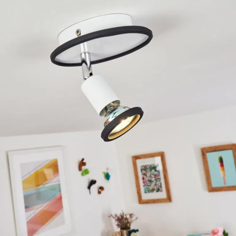 Plafonnier Cabri LED Chrome, Noir, Blanc, 1 lumière