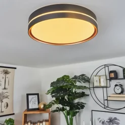 Plafonnier Cachalot LED Cuivre, Noir, 1 lumière, Télécommandes, Changeur de couleurs