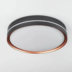 Plafonnier Cachalot LED Cuivre, Noir, 1 lumière, Télécommandes, Changeur de couleurs
