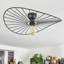 Plafonnier Cacor Noir, 1 lumière