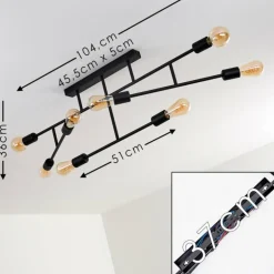 Plafonnier Cahaba Noir, 8 lumières