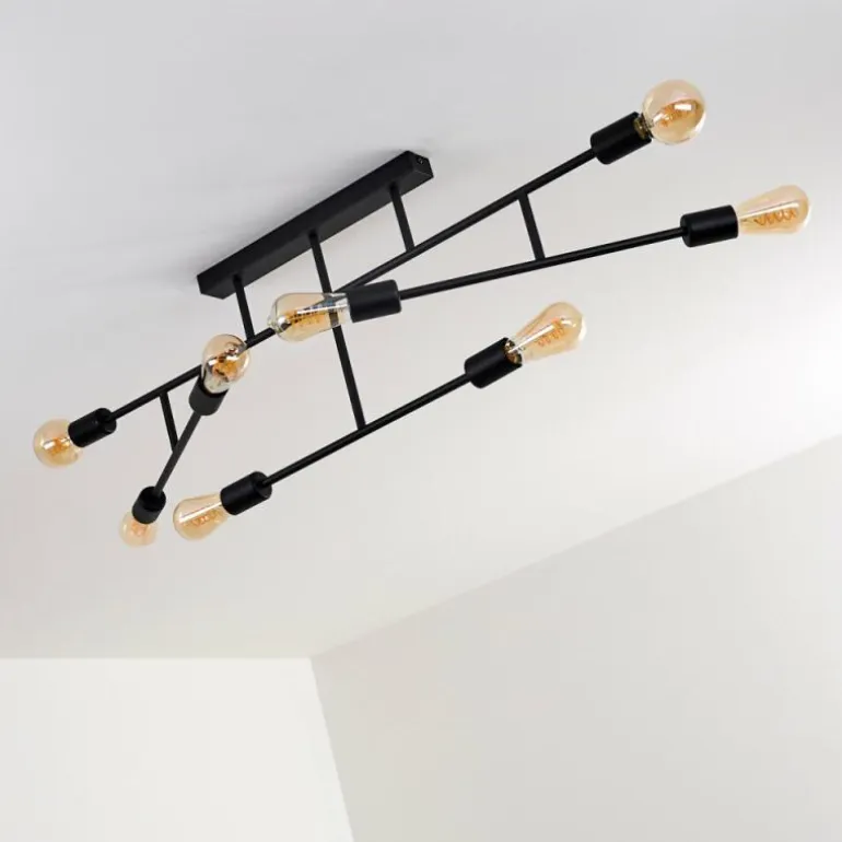 Plafonnier Cahaba Noir, 8 lumières