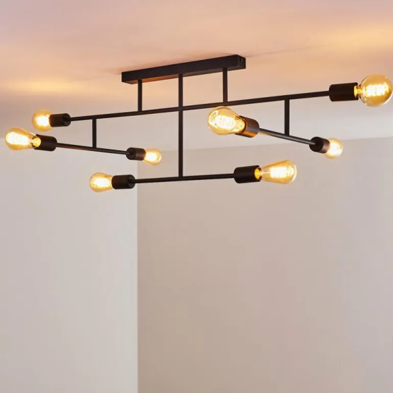 Plafonnier Cahaba Noir, 8 lumières
