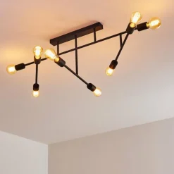 Plafonnier Cahaba Noir, 8 lumières