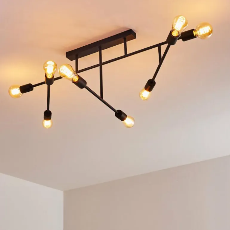 Plafonnier Cahaba Noir, 8 lumières