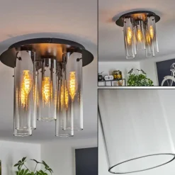 Plafonnier Caimitte Noir, 5 lumières