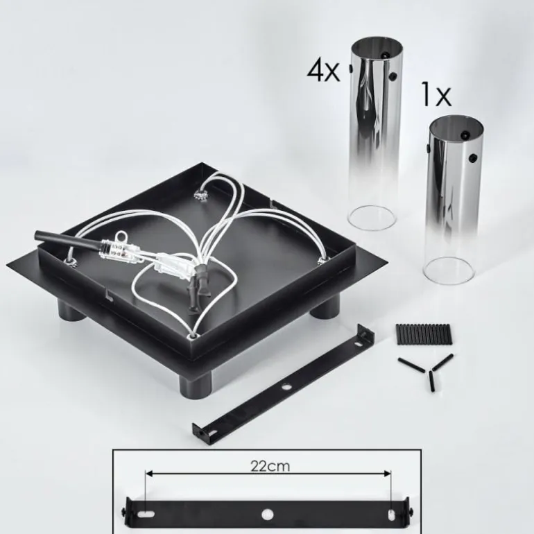 Plafonnier Caimitte Noir, 5 lumières