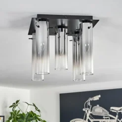 Plafonnier Caimitte Noir, 5 lumières