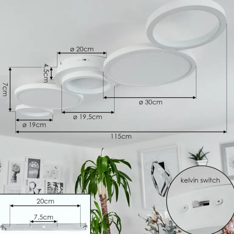 Plafonnier Carabajal LED Blanc, 1 lumière