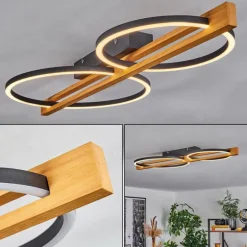 Plafonnier Carcano LED Brun, Noir, 2 lumières