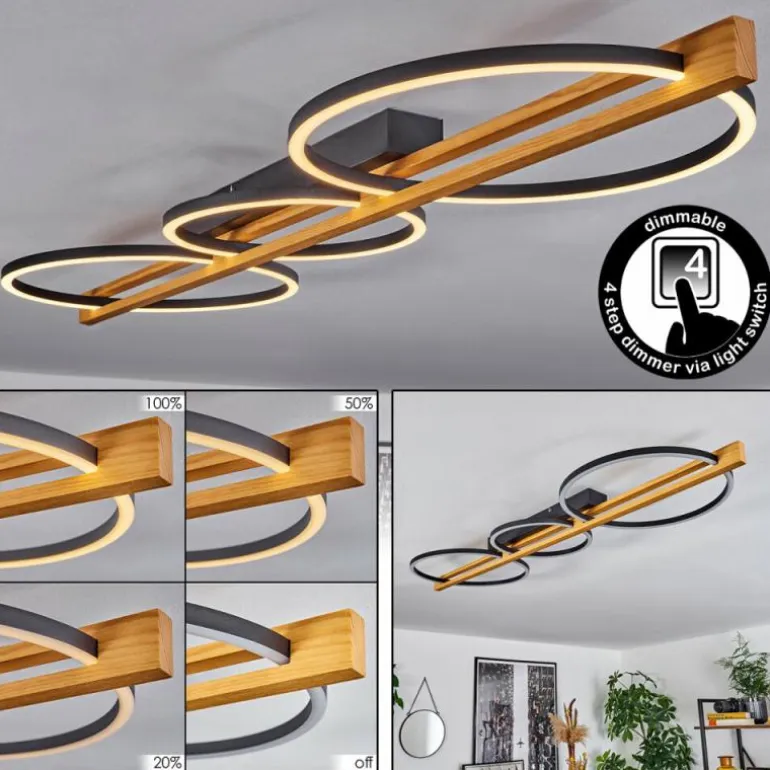 Plafonnier Carcano LED Noir, 3 lumières
