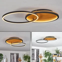 Plafonnier Cardozo LED Écru, Noir, 1 lumière