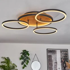 Plafonnier Cardozo LED Écru, Noir, 1 lumière