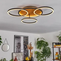 Plafonnier Cardozo LED Écru, Noir, 1 lumière