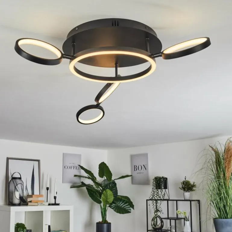 Plafonnier Carrisito LED Noir, 1 lumière