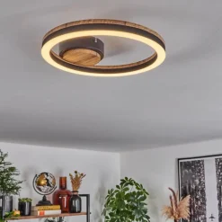 Plafonnier Cascada LED Brun, Couleur bois, Noir, 1 lumière