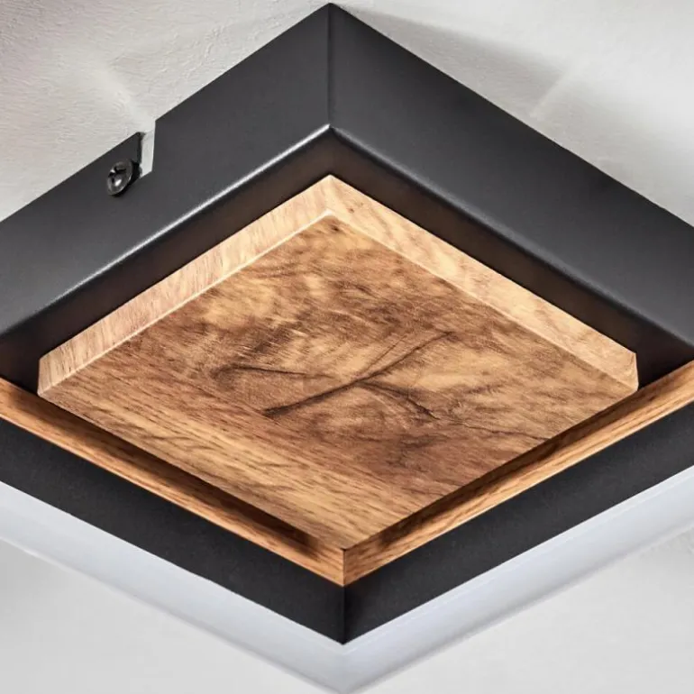 Plafonnier Cascada LED Brun, Couleur bois, Noir, 1 lumière