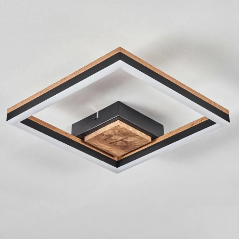 Plafonnier Cascada LED Brun, Couleur bois, Noir, 1 lumière