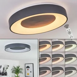 Plafonnier Casina LED Anthracite, Blanc, 1 lumière, Télécommandes