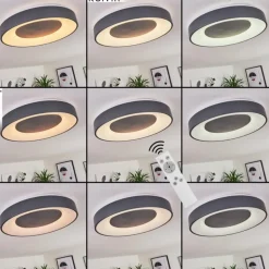 Plafonnier Casina LED Anthracite, Blanc, 1 lumière, Télécommandes