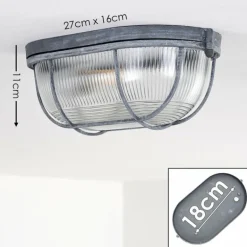 Plafonnier Catawba Gris, 1 lumière