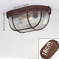 Plafonnier Catawba Rouille, 1 lumière