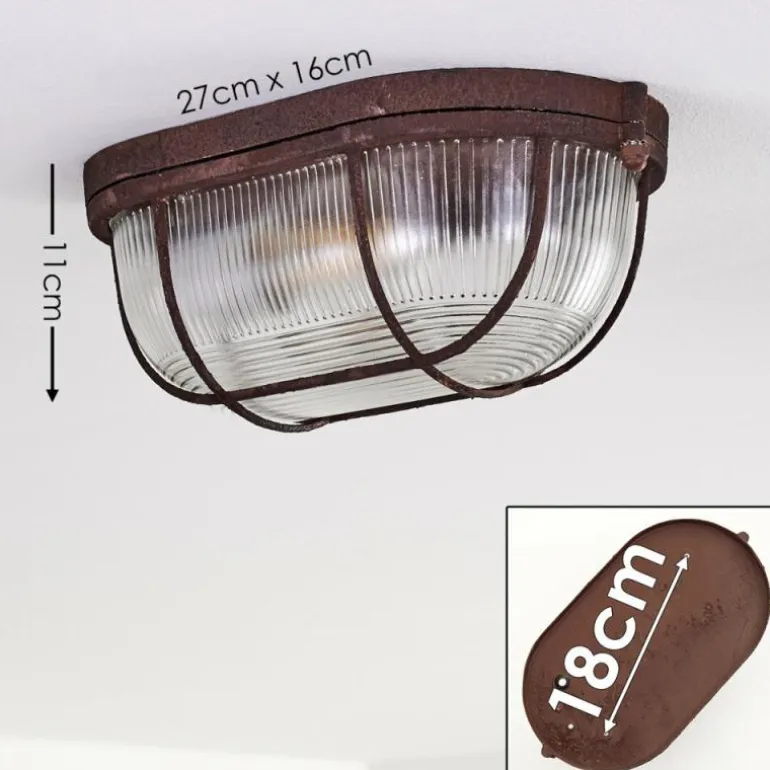 Plafonnier Catawba Rouille, 1 lumière