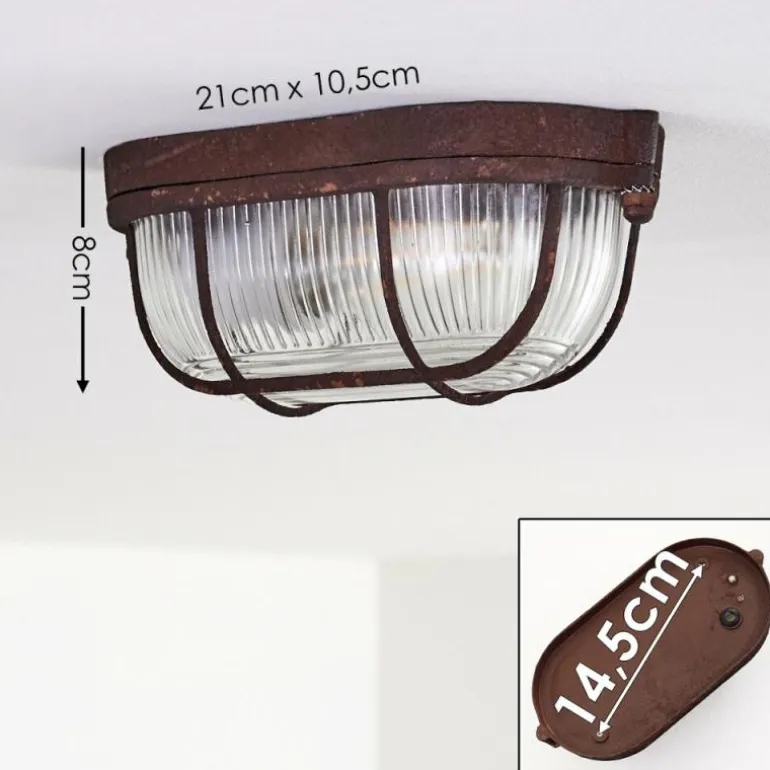 Plafonnier Catawba Rouille, 1 lumière