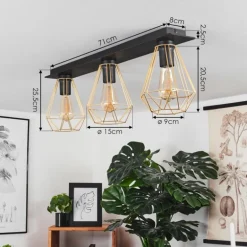Plafonnier Cenova Noir, 3 lumières