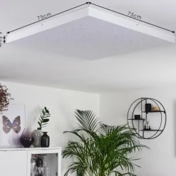 Plafonnier Cetara LED Gris, 1 lumière, Télécommandes, Changeur de couleurs