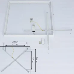 Plafonnier Cetara LED Gris, 1 lumière, Télécommandes, Changeur de couleurs