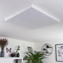 Plafonnier Cetara LED Gris, 1 lumière, Télécommandes, Changeur de couleurs