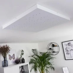 Plafonnier Cetara LED Gris, 1 lumière, Télécommandes, Changeur de couleurs