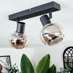 Plafonnier Cevio Noir, 2 lumières