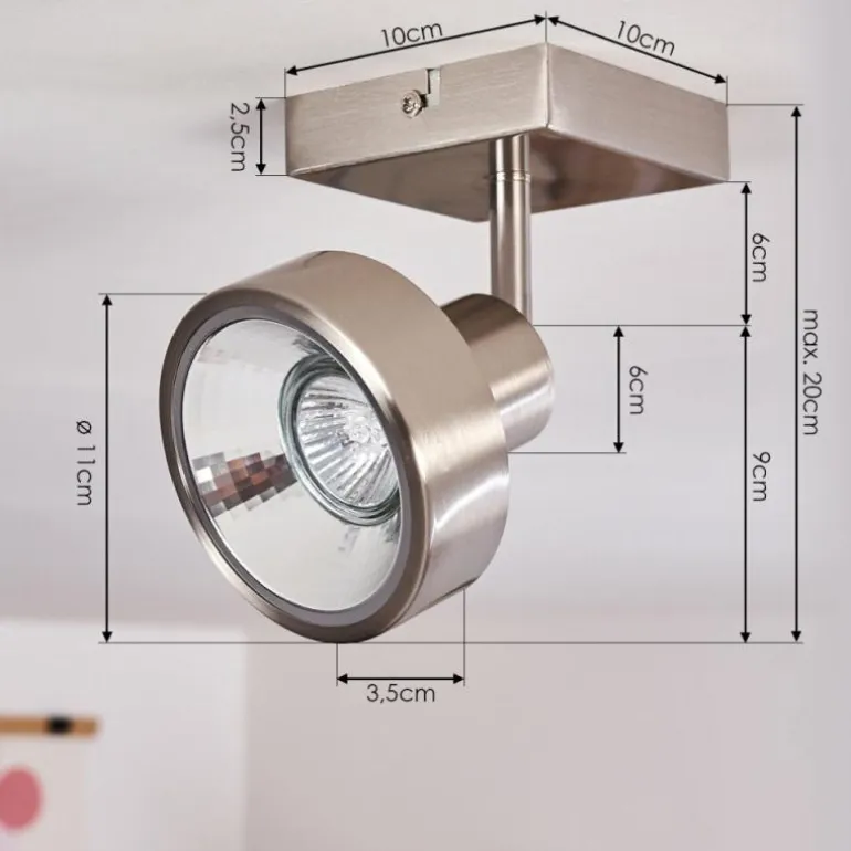 Plafonnier Chagres Nickel mat, 1 lumière