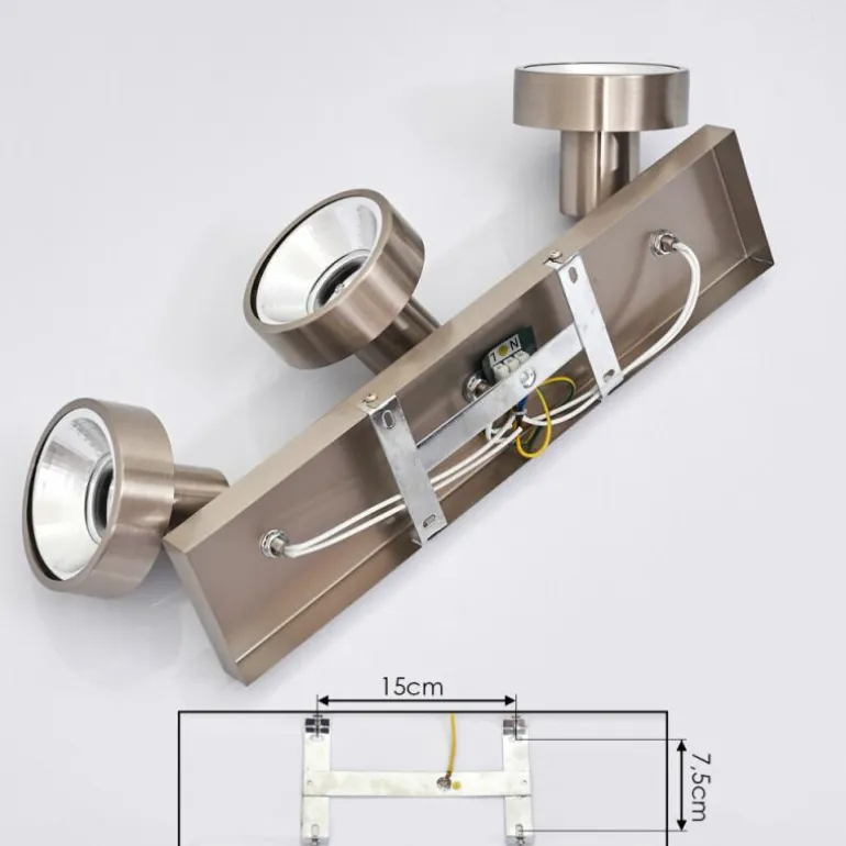 Plafonnier Chagres Nickel mat, 3 lumières