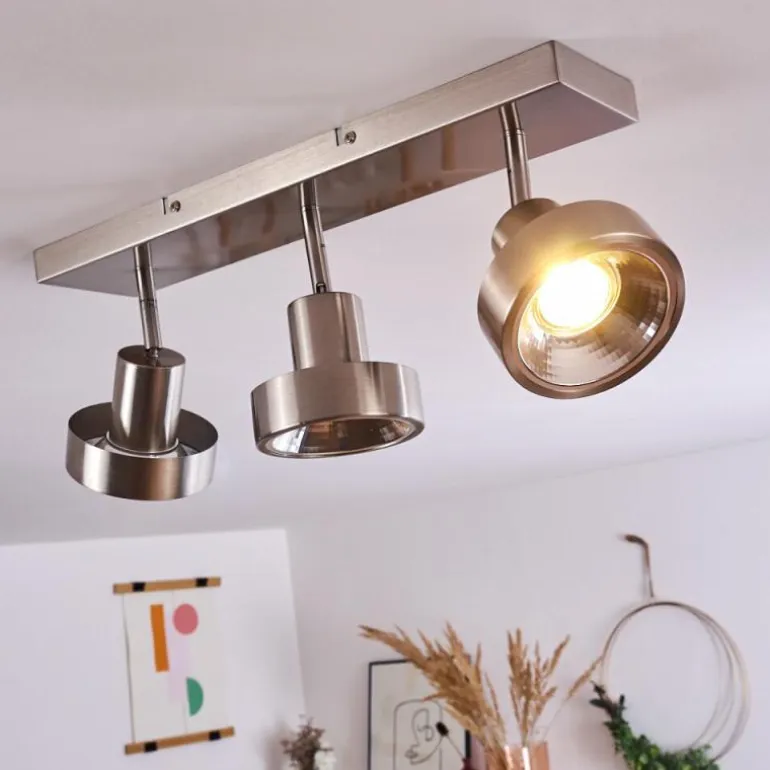 Plafonnier Chagres Nickel mat, 3 lumières