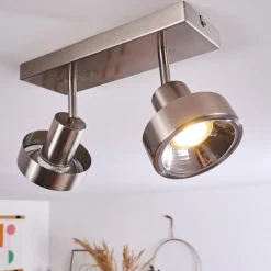 Plafonnier Chagres Nickel mat, 2 lumières