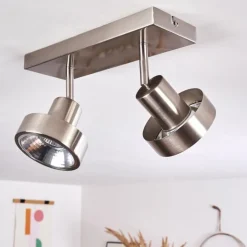 Plafonnier Chagres Nickel mat, 2 lumières