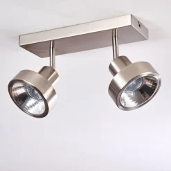 Plafonnier Chagres Nickel mat, 2 lumières