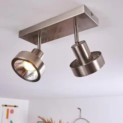 Plafonnier Chagres Nickel mat, 2 lumières