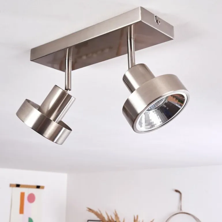 Plafonnier Chagres Nickel mat, 2 lumières