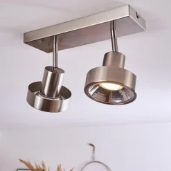 Plafonnier Chagres Nickel mat, 2 lumières