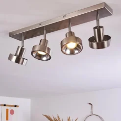 Plafonnier Chagres Nickel mat, 4 lumières