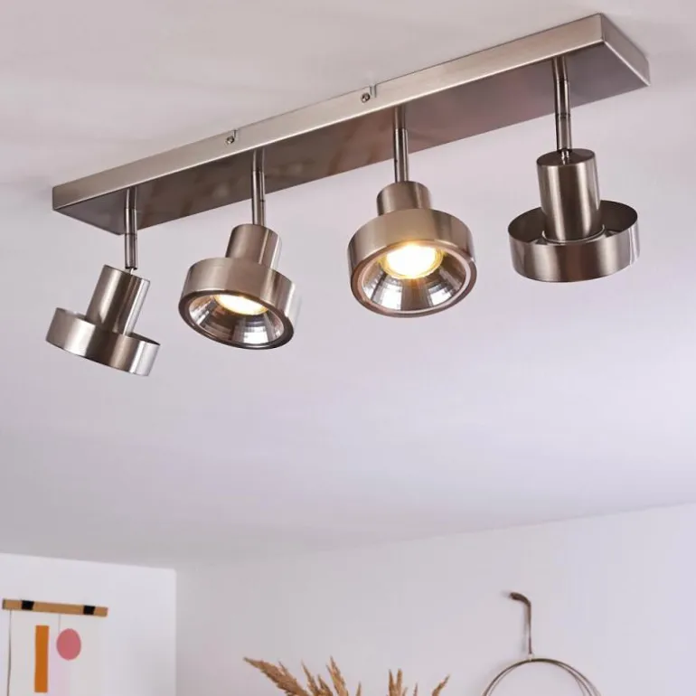 Plafonnier Chagres Nickel mat, 4 lumières