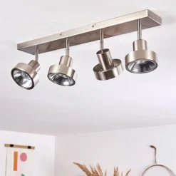 Plafonnier Chagres Nickel mat, 4 lumières
